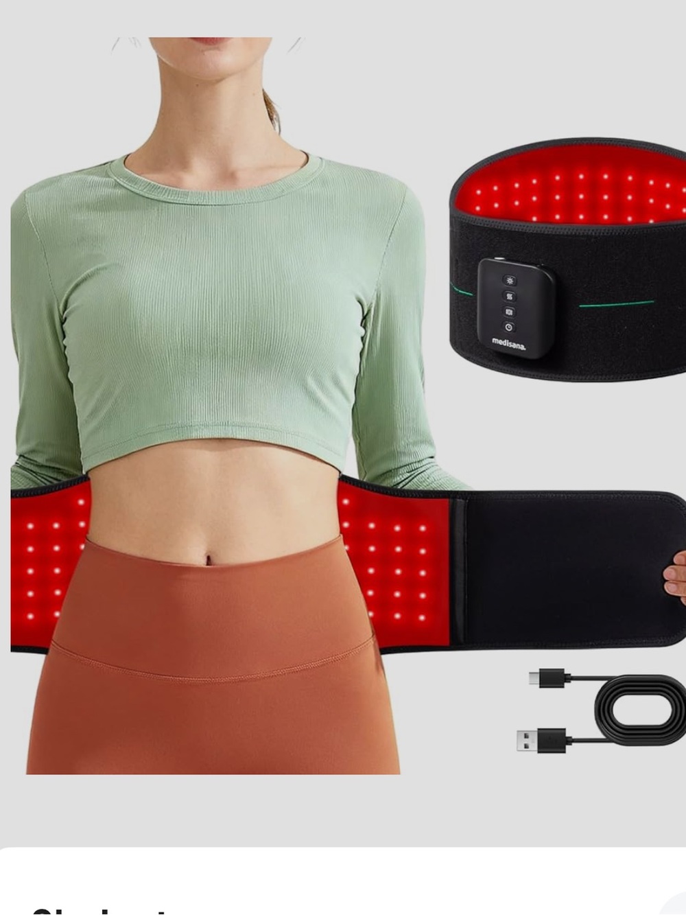3-in-1 Red Light Therapy Belt Vibration Heating Pad Cordless Adjustable